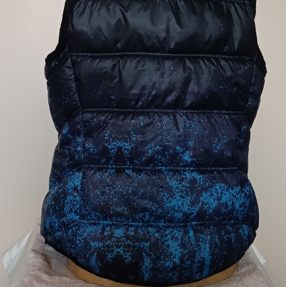 Andrew Marc Designer Puffer Vest Black Blue Speckled - Picture 6 of 15